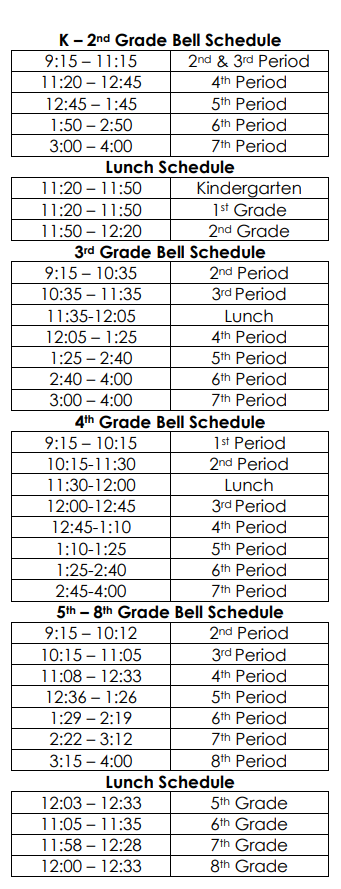 Bell Schedule